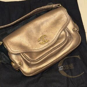 Just Cavalli Metallic Gold Shoulder Bag